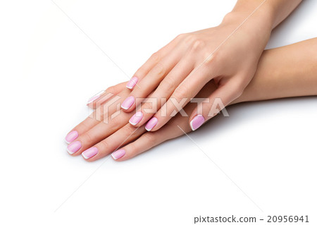 Woman hands with french manicure Woman hands with french manicure 20956941