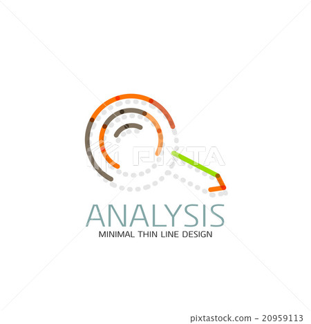Vector thin line design logo magnifying glass Vector thin line design logo magnifying glass 20959113