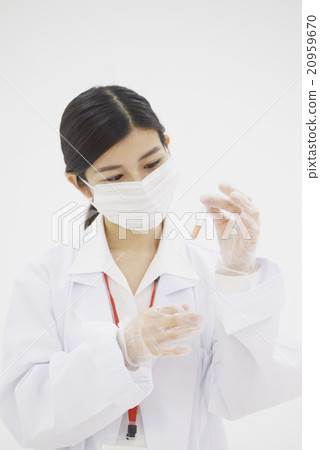 研究員學者女性生物生物白色服裝20年代的試管文化 20959670