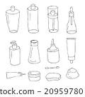 Handdrawn Set of Cosmetic Bottles and Jars. 20959780