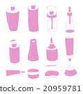 Handdrawn Set of Cosmetic Bottles and Jars. 20959781