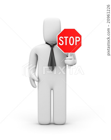 Businessman and stop sign 20961226