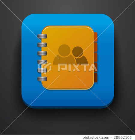 Contact symbol icon on blue 20962105