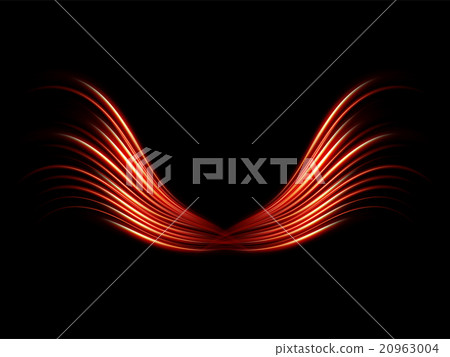 Wings in Flame and Fire on black. EPS 10 20963004