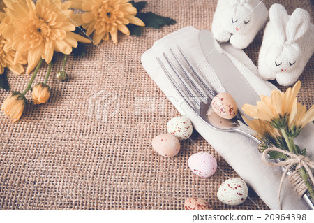 Easter table setting copyspace background 20964398