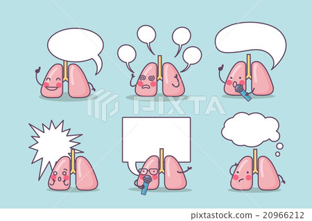 Happy lung cartoon with billboard Happy lung cartoon with billboard 20966212