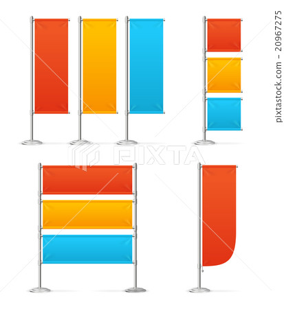 Blanc Banner Flag Mockups Color. Vector 20967275