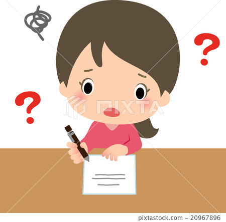 A young woman suffering having a pen A young woman suffering having a pen 20967896