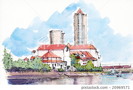 寶塚Revue劇院和Mukogawa的景觀 寶塚Revue劇院和Mukogawa的景觀 20969571