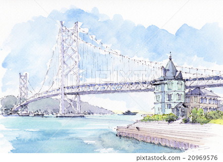 Maiko Park Moving Castle and Akashi Kaikyo Bridge 20969576