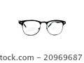 Black glasses on white background 20969687