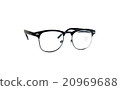 Black glasses on white background 20969688