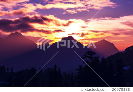 Mountains on sunset 20970388