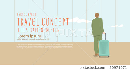 Businessman dragging a suitcase at the airport. 20971971