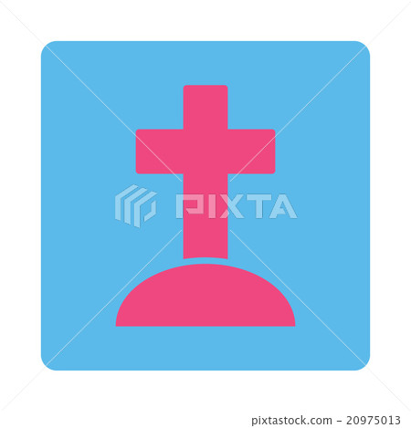 Cemetery Rounded Square Button 20975013