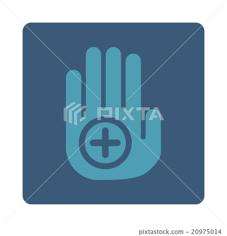 Hand Medical Marker Rounded Square Button Hand Medical Marker Rounded Square Button 20975014