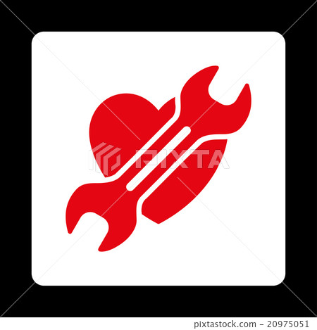 Heart Treatment Rounded Square Button - Stock Illustration [20975051 ...