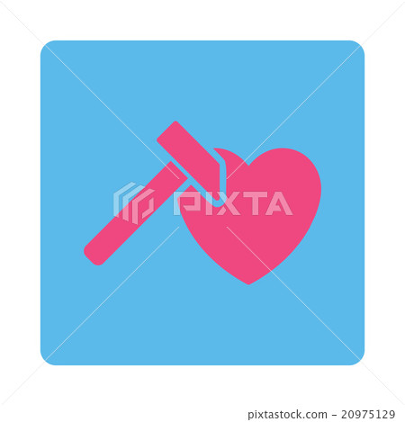 Heart Hammer Rounded Square Button Heart Hammer Rounded Square Button 20975129