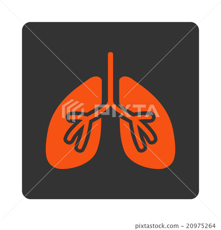 Lungs Rounded Square Button Lungs Rounded Square Button 20975264