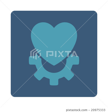 Mechanical Heart Rounded Square Button - Stock Illustration [20975333 ...