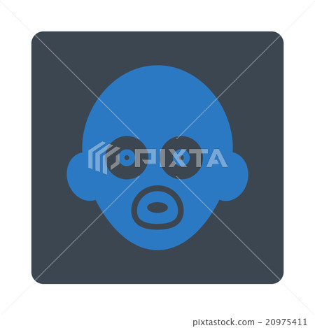 Baby Head Rounded Square Button Baby Head Rounded Square Button 20975411