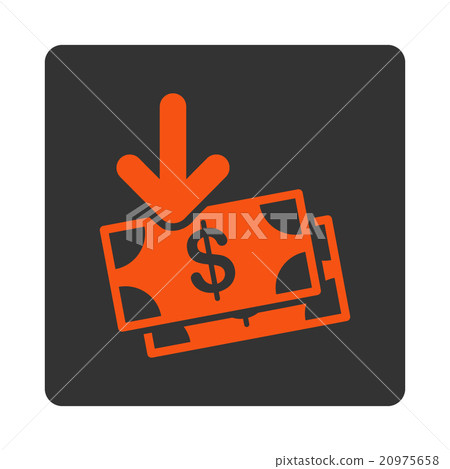 Money Income Rounded Square Button 20975658