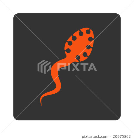 Infectious Microbe Rounded Square Button 20975862