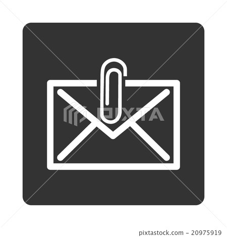 Mail Attachment Rounded Square Button 20975919