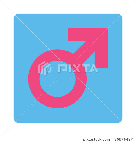Boy Symbol Rounded Square Button 20976487