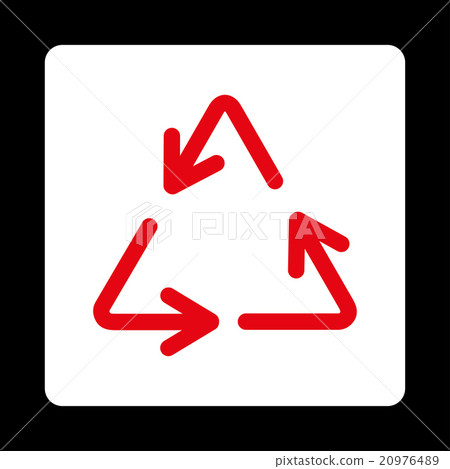 Recycle Arrows Rounded Square Button Recycle Arrows Rounded Square Button 20976489