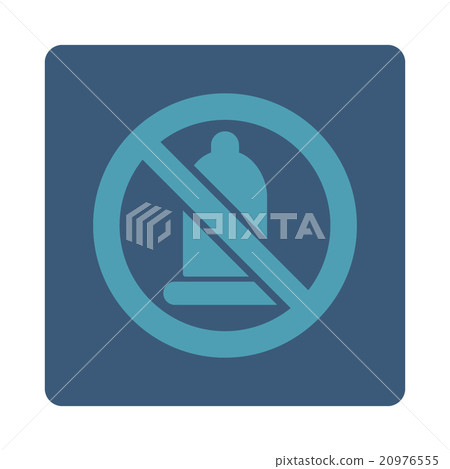 Banned Condom Rounded Square Button 20976555