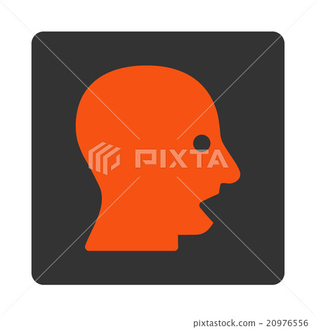 Shouting Head Rounded Square Button 20976556