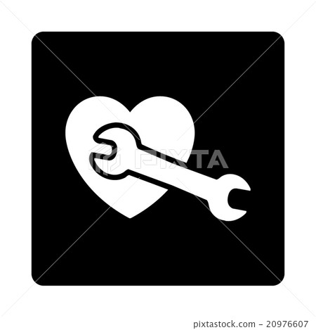 Heart Treatment Rounded Square Button Heart Treatment Rounded Square Button 20976607