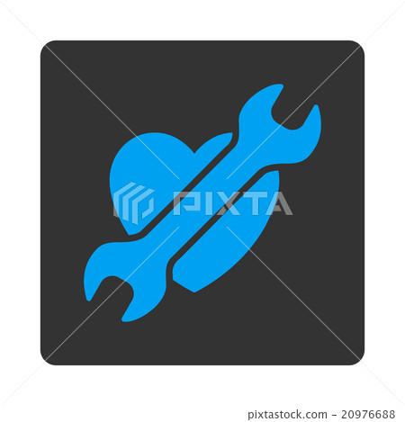 Heart Treatment Rounded Square Button - Stock Illustration [20976688 ...