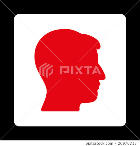 Gentleman Head Rounded Square Button Gentleman Head Rounded Square Button 20976715