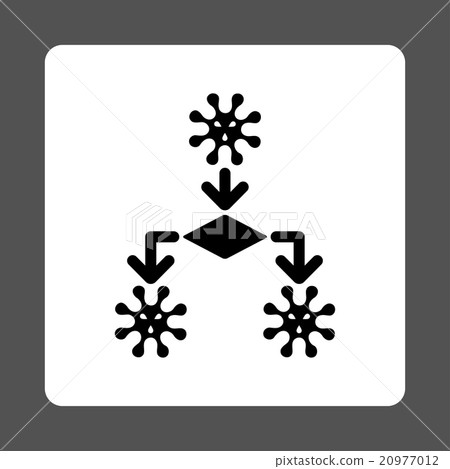 Microorganism Reproduction Rounded Square Button 20977012