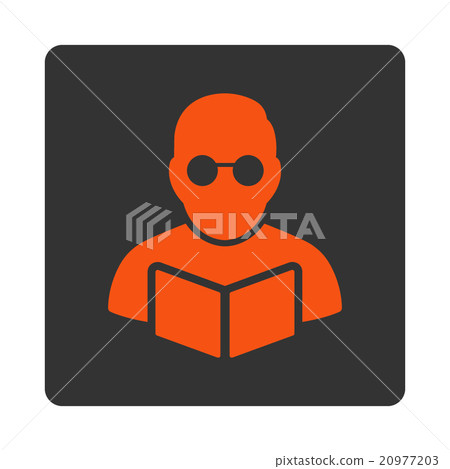 Student Reading Book Rounded Square Button Student Reading Book Rounded Square Button 20977203