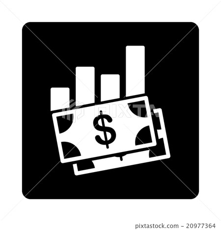 Sales Bar Chart Rounded Square Button 20977364