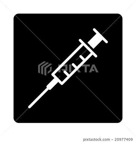 Empty Syringe Rounded Square Button 20977409