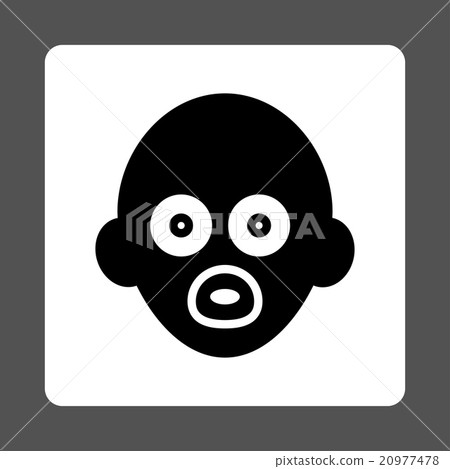 Infant Head Rounded Square Button 20977478