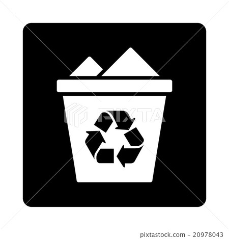 Full Recycle Bin Rounded Square Button 20978043