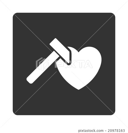 Heart Hammer Rounded Square Button - Stock Illustration [20978163] - PIXTA