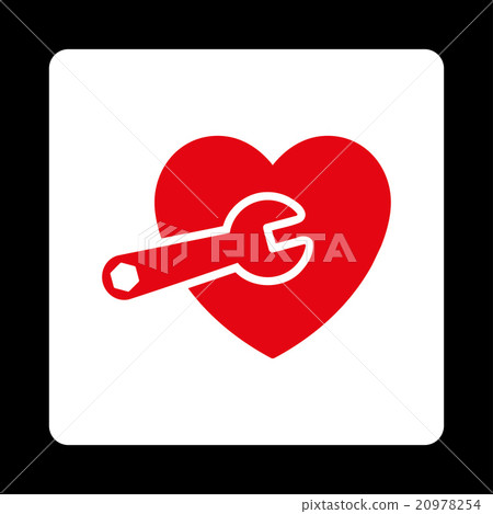 Heart Treatment Rounded Square Button - Stock Illustration [20978254 ...