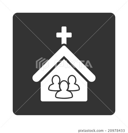 Church Rounded Square Button 20978433