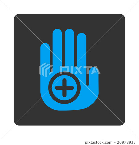 Hand Medical Marker Rounded Square Button 20978935