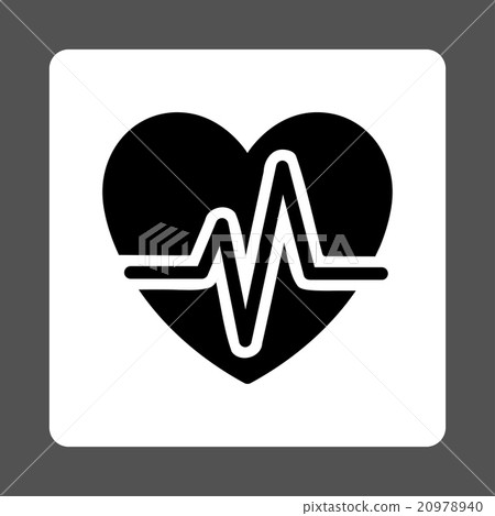 Heart Diagram Rounded Square Button 20978940