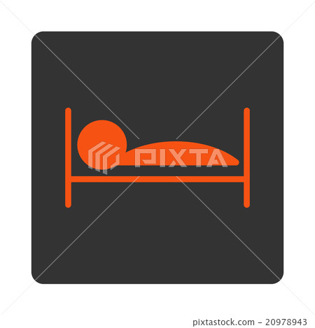 Sickness Bed Rounded Square Button 20978943
