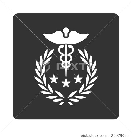 Caduceus Logo Rounded Square Button Caduceus Logo Rounded Square Button 20979023
