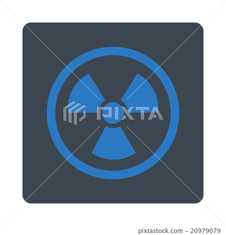 Radiation Danger Rounded Square Button 20979079