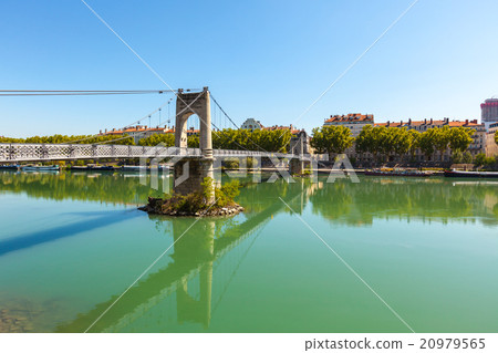 Old Passerelle du College bridge over Rhone 20979565